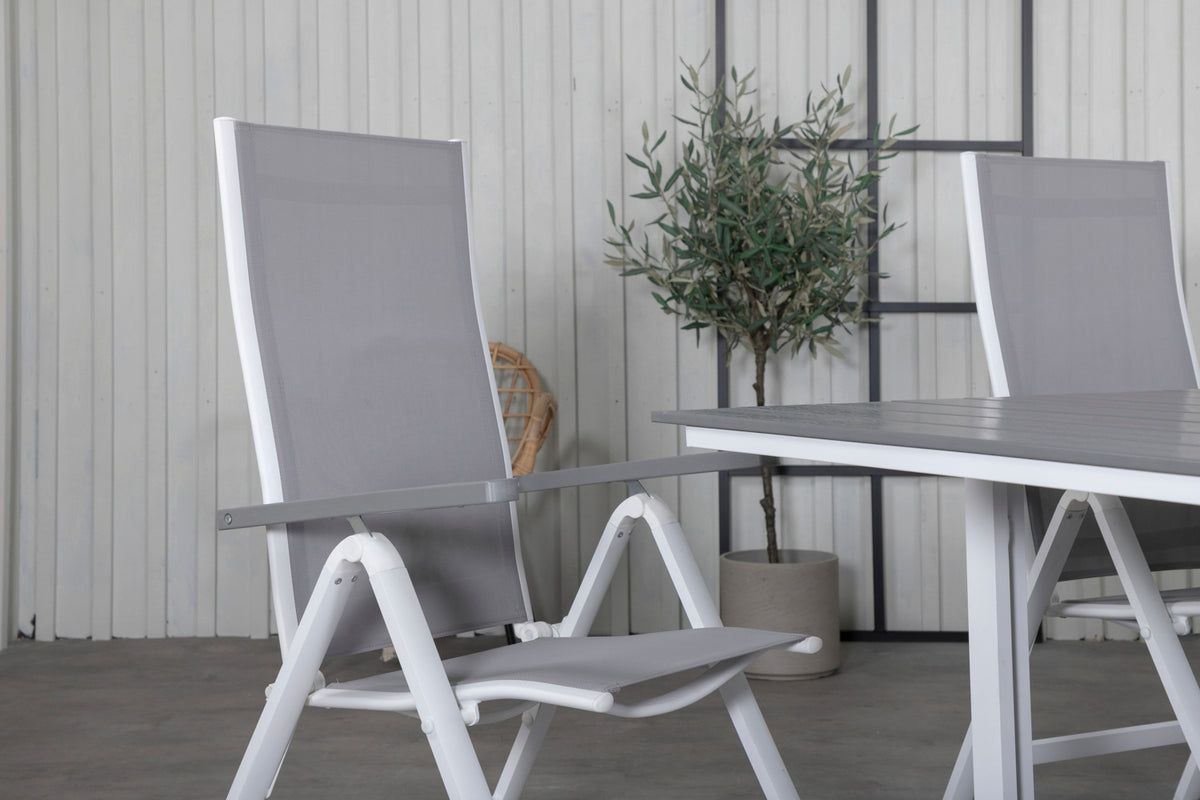 Albany & Levels Positionsstole Grå + Spisebord 160x100x75