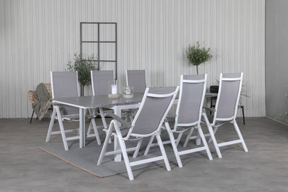 Albany & Levels Positionsstole Grå + Spisebord 160x100x75