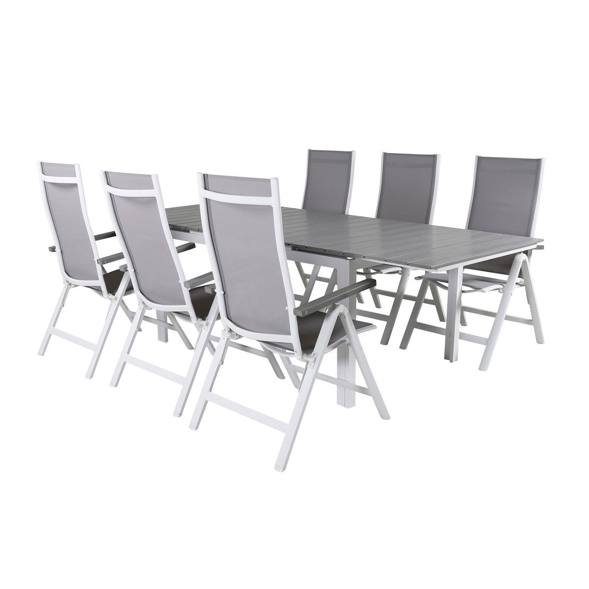 Albany & Levels Positionsstole Grå + Spisebord 160x100x75