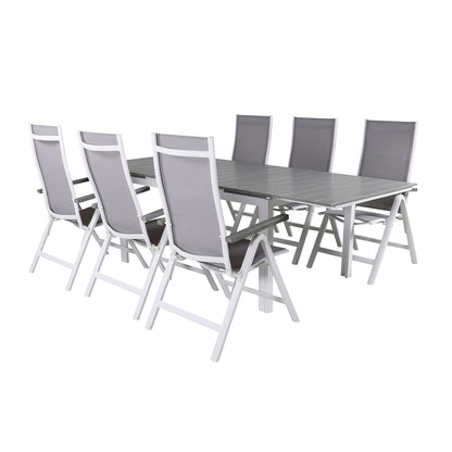 Albany & Levels Positionsstole Grå + Spisebord 160x100x75