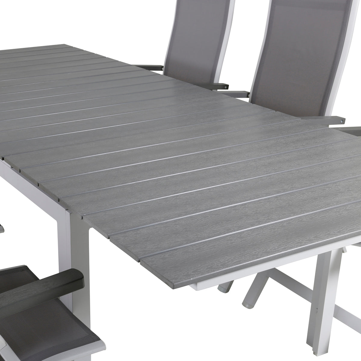 Albany & Levels Positionsstole Grå + Spisebord 160x100x75