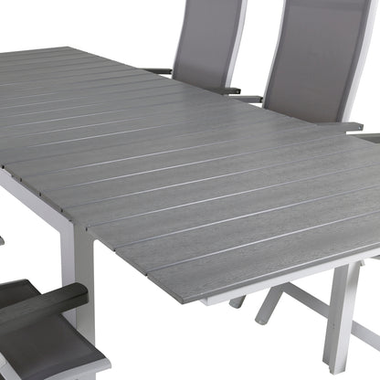 Albany & Levels Positionsstole Grå + Spisebord 160x100x75