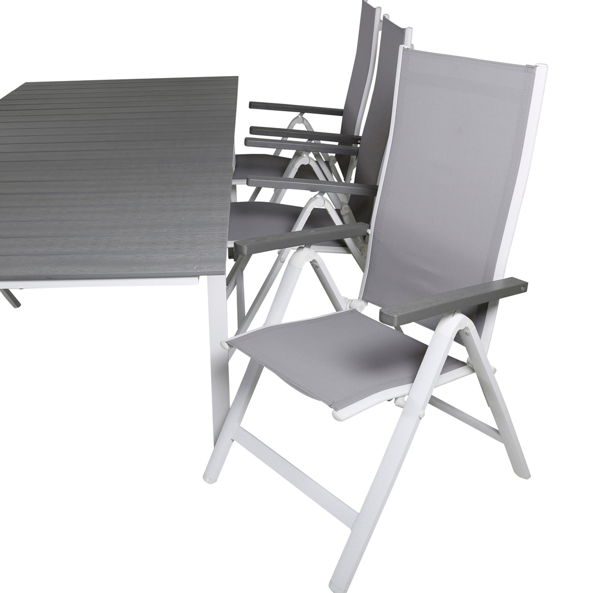 Albany & Levels Positionsstole Grå + Spisebord 160x100x75