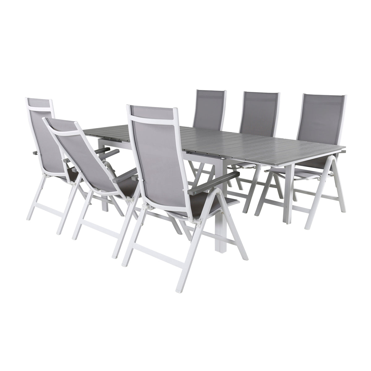 Albany & Levels Positionsstole Grå + Spisebord 160x100x75