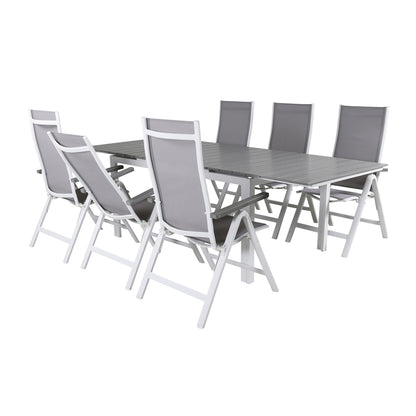 Albany & Levels Positionsstole Grå + Spisebord 160x100x75