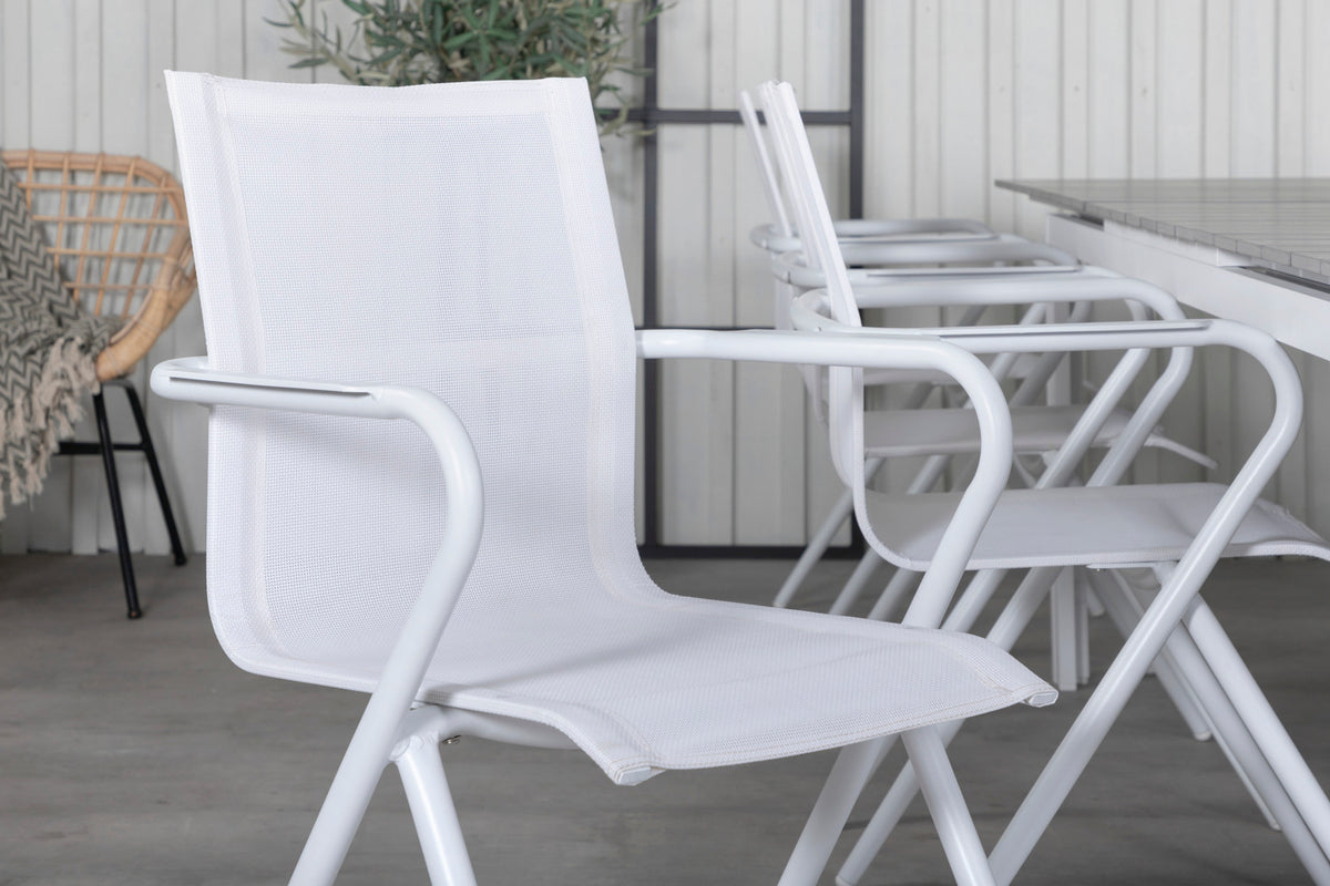 Alina & Levels Spisebordsstole Hvid + Spisebord 229x100x75