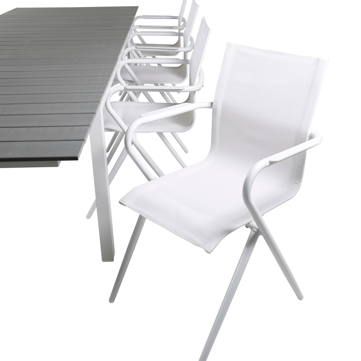 Alina & Levels Spisebordsstole Hvid + Spisebord 229x100x75