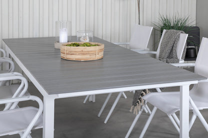 Alina & Levels Spisebordsstole Hvid + Rektangulært Spisebord 229x100x75 Hvid