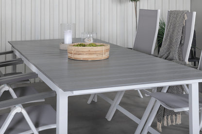 Albany & Levels Positionsstole Grå + Spisebord 229x100x75