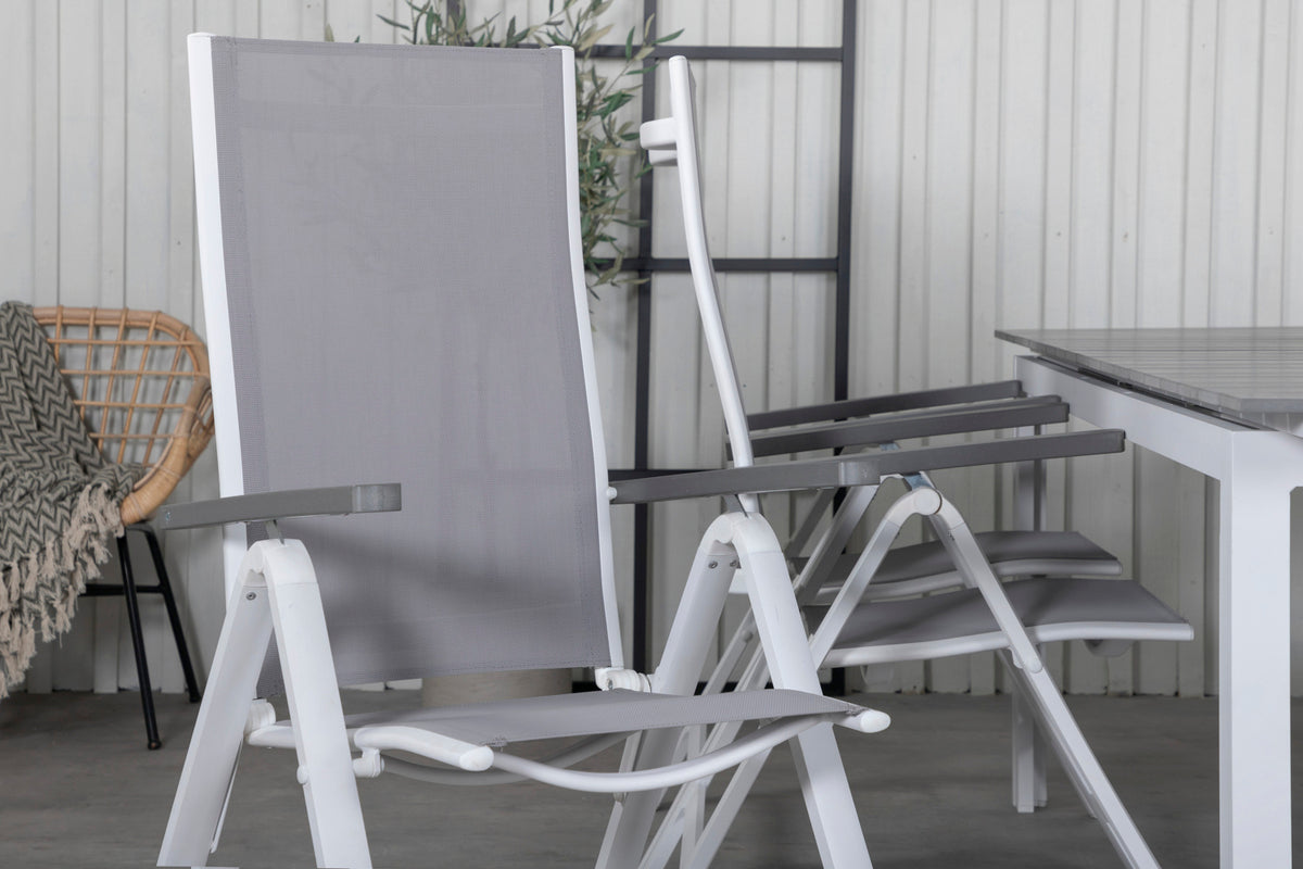 Albany & Levels Positionsstole Grå + Spisebord 229x100x75