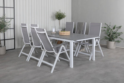 Albany & Levels Positionsstole Grå + Spisebord 229x100x75