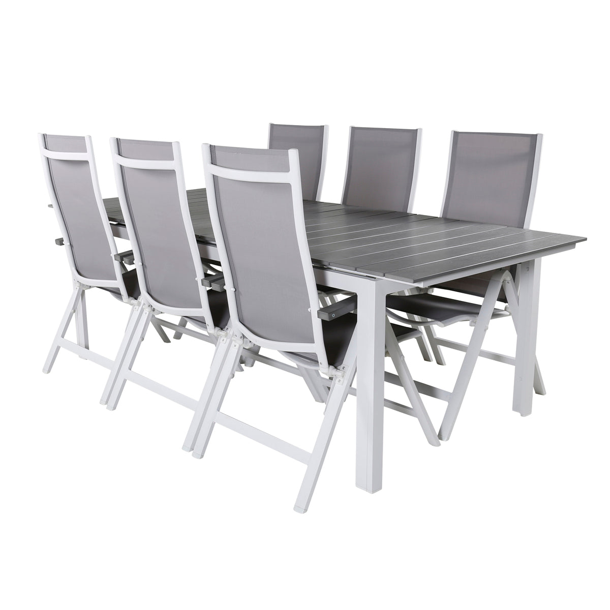 Albany & Levels Positionsstole Grå + Spisebord 229x100x75