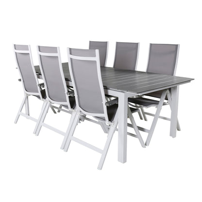 Albany & Levels Positionsstole Grå + Spisebord 229x100x75