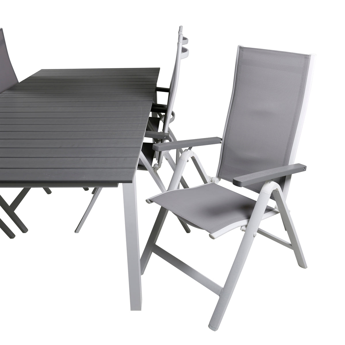 Albany & Levels Positionsstole Grå + Spisebord 229x100x75