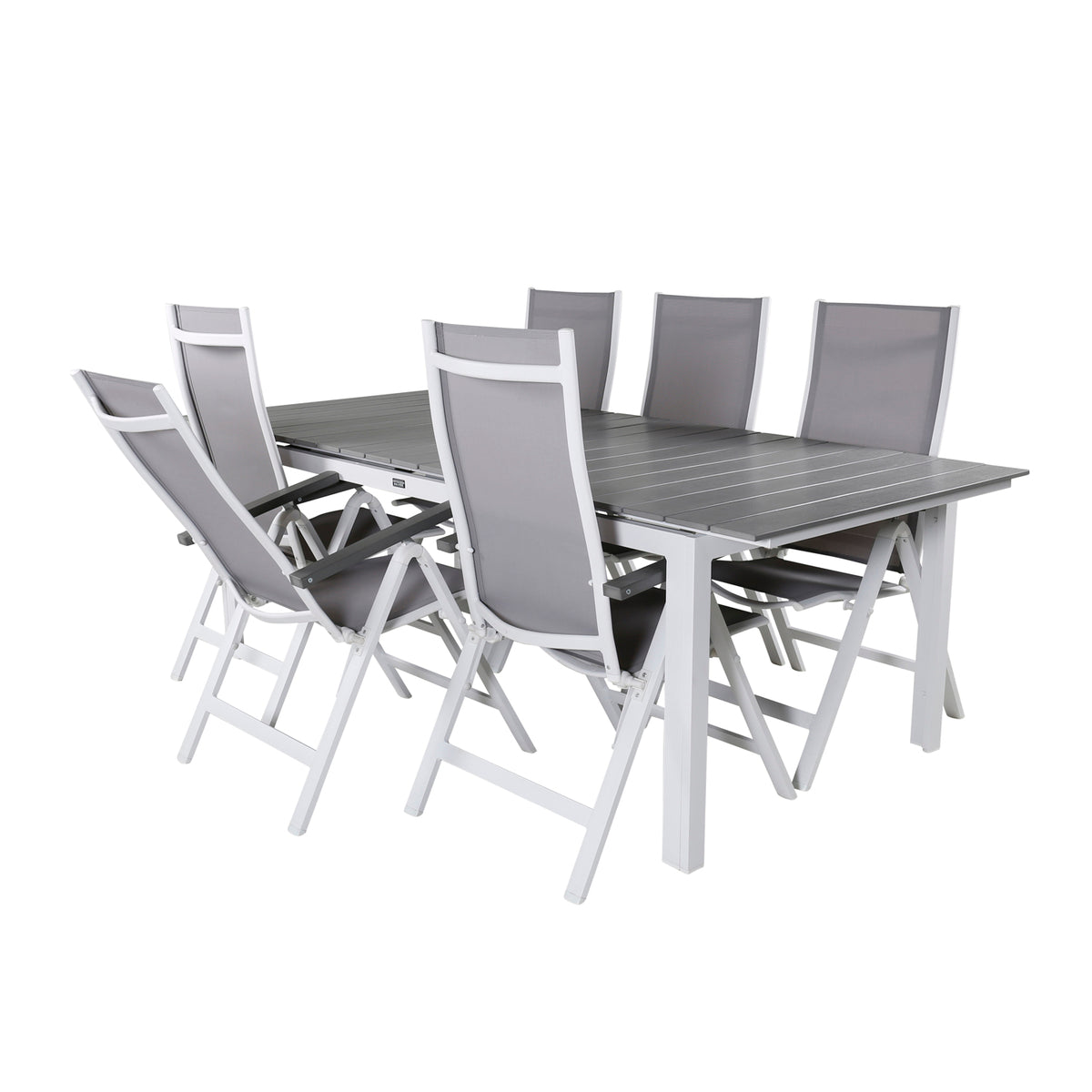 Albany & Levels Positionsstole Grå + Spisebord 229x100x75