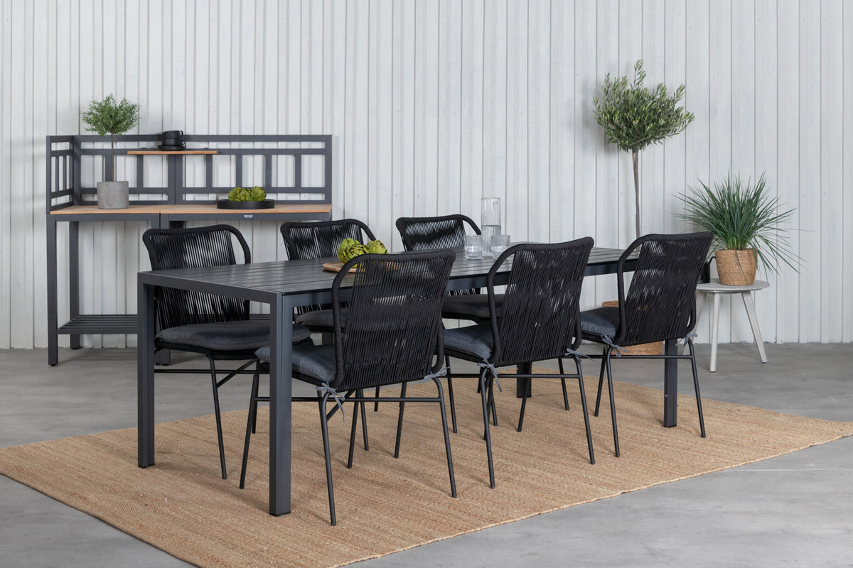 Break + Julian Spisebord 205x90 + 6 spisebordsstole