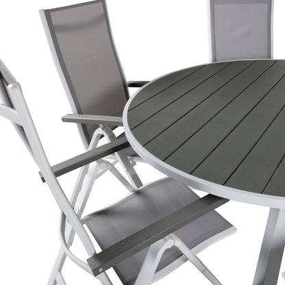 Albany & Parma Positionsstole Grå + Spisebord ⌀140