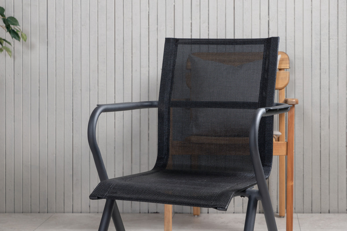 Alina & Parma Spisestole Sort + Spisebord ⌀140