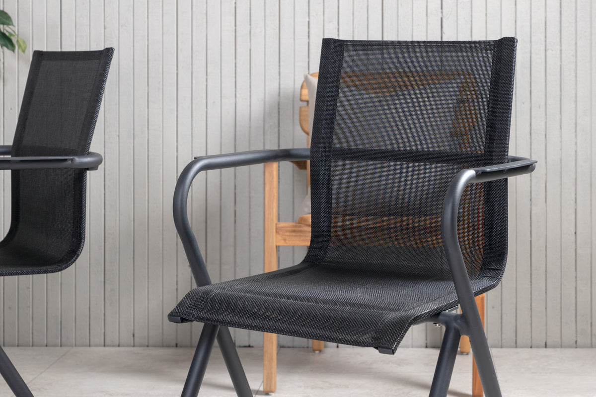 Alina & Parma Spisestole Sort + Spisebord ⌀140