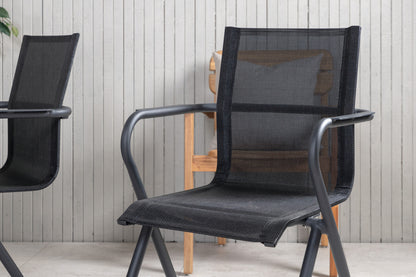 Alina & Parma Spisestole Sort + Spisebord ⌀140