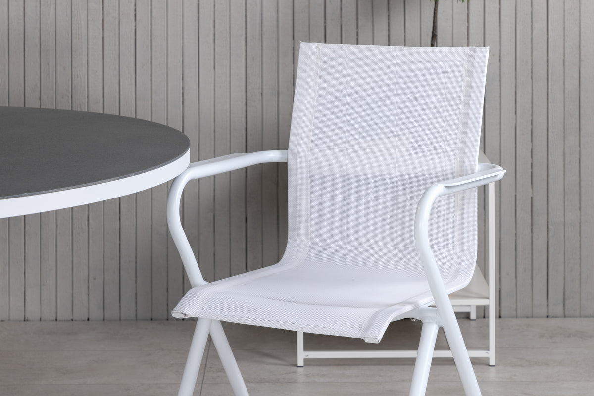 Alina & Copacabana Spisestole Hvid + Spisebord ⌀140