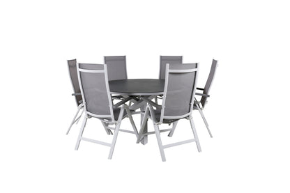 Albany & Copacabana Positionsstole 2-pak Grå + Runde Spisebord ø140 Grå