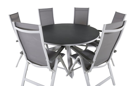 Albany & Copacabana Positionsstole 2-pak Grå + Runde Spisebord ø140 Grå