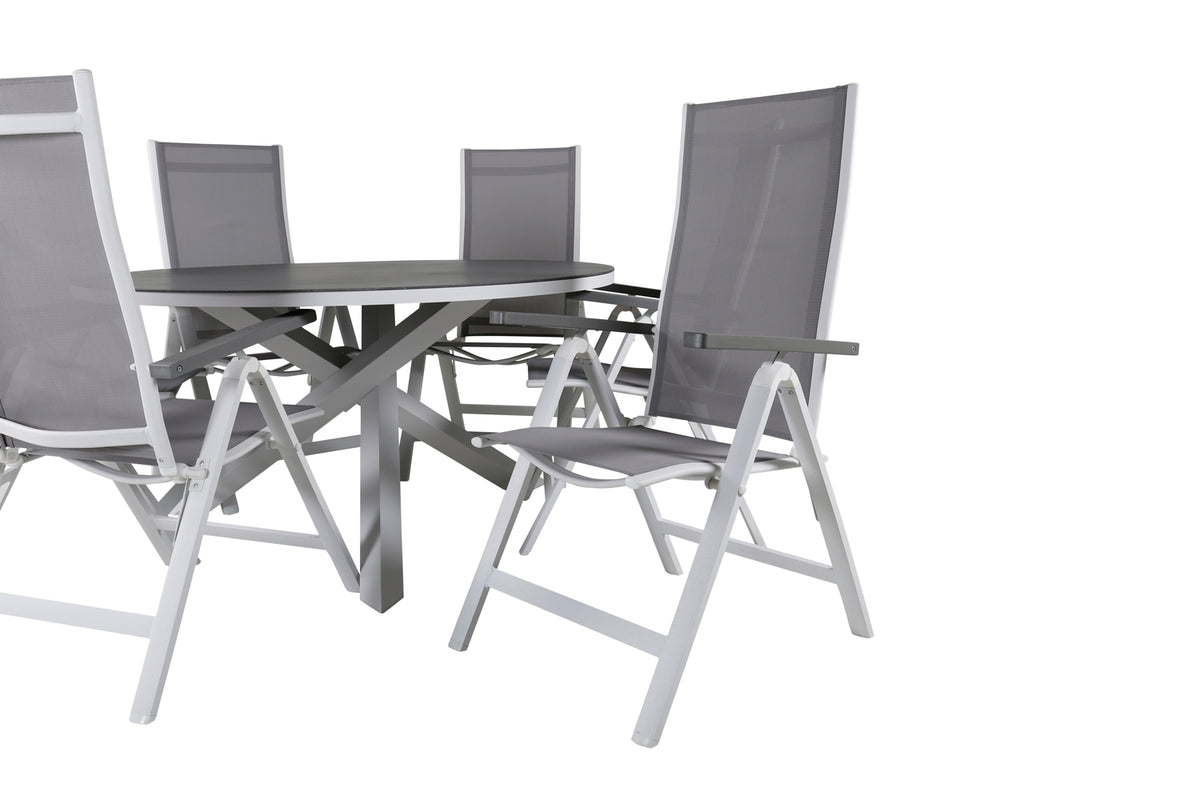 Albany & Copacabana Positionsstole 2-pak Grå + Runde Spisebord ø140 Grå