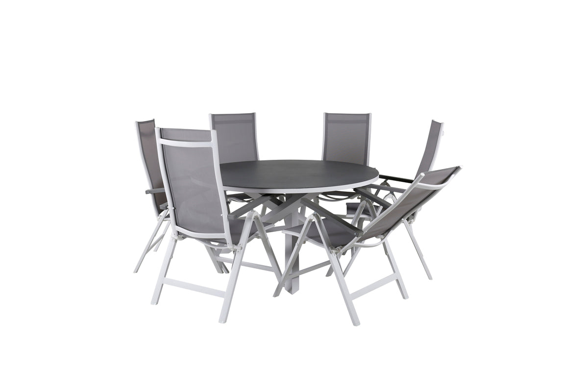 Albany & Copacabana Positionsstole 2-pak Grå + Runde Spisebord ø140 Grå