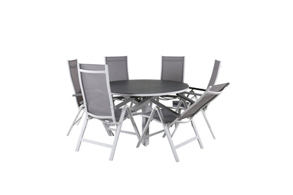 Albany & Copacabana Positionsstole 2-pak Grå + Runde Spisebord ø140 Grå