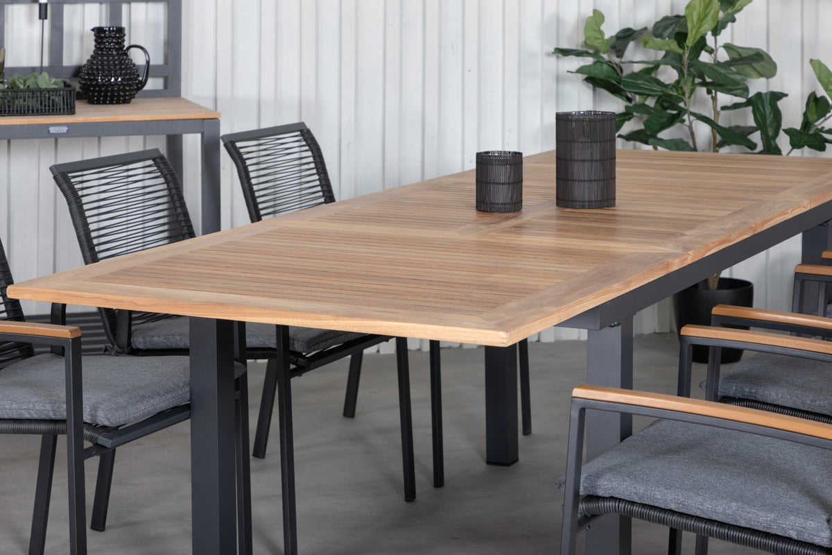 Dallas & Panama Spisestole Sort + Spisebord 152x90