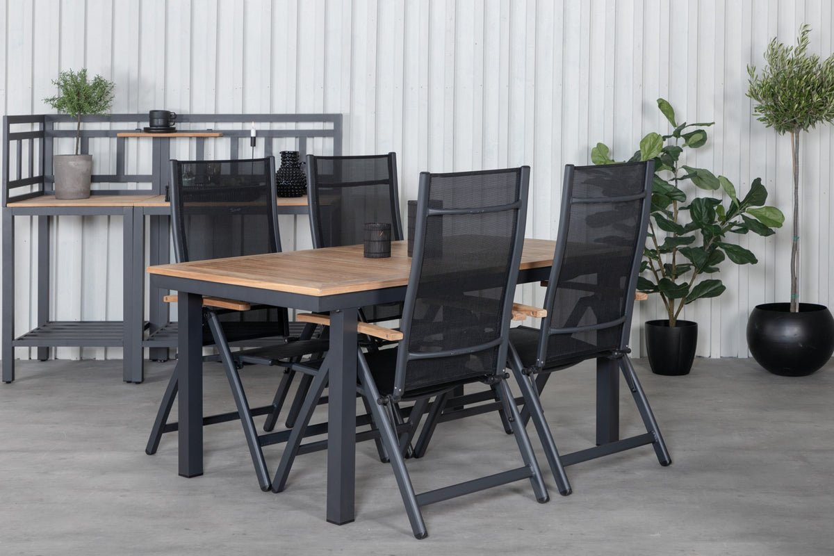 Panama Positionsstole Sort + Spisebord 152x90