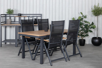 Panama Positionsstole Sort + Spisebord 152x90