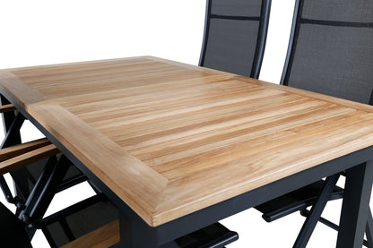 Panama Positionsstole Sort + Spisebord 152x90