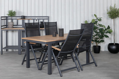 Panama Positionsstole Sort + Spisebord 152x90