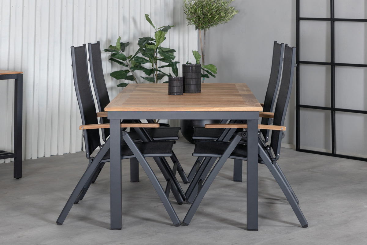 Panama Positionsstole Sort + Spisebord 152x90