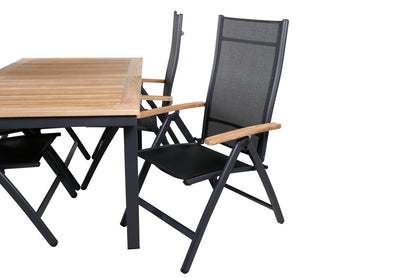 Panama Positionsstole Sort + Spisebord 152x90