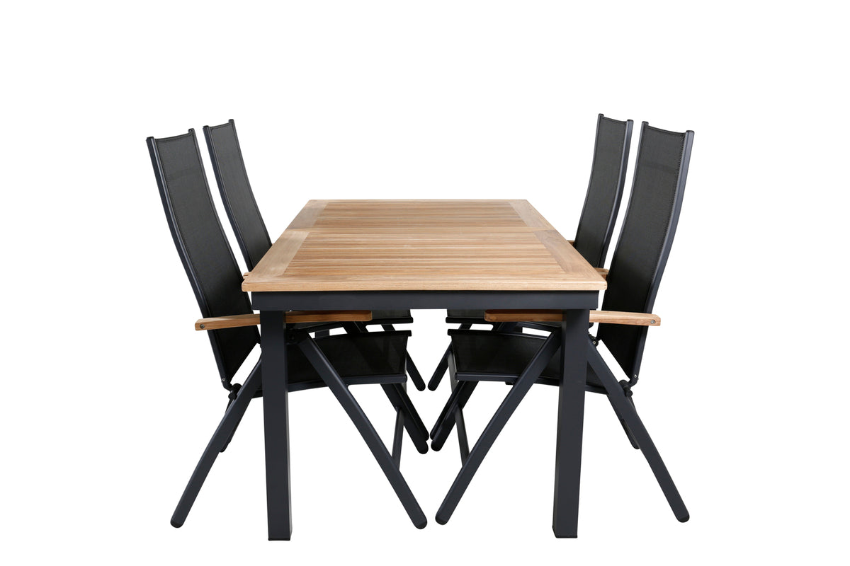 Panama Positionsstole Sort + Spisebord 152x90