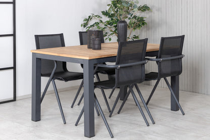 Alina & Panama Spisestole Sort + Spisebord 152x90