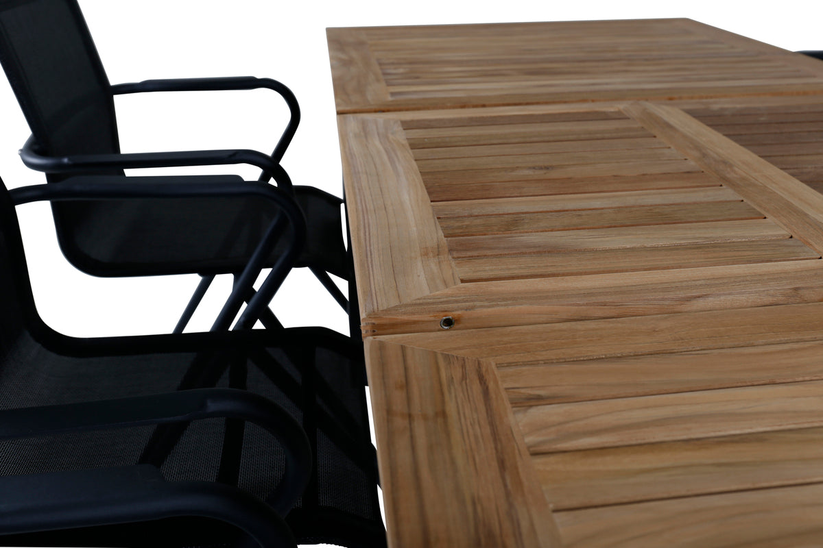 Alina & Panama Spisestole Sort + Spisebord 152x90