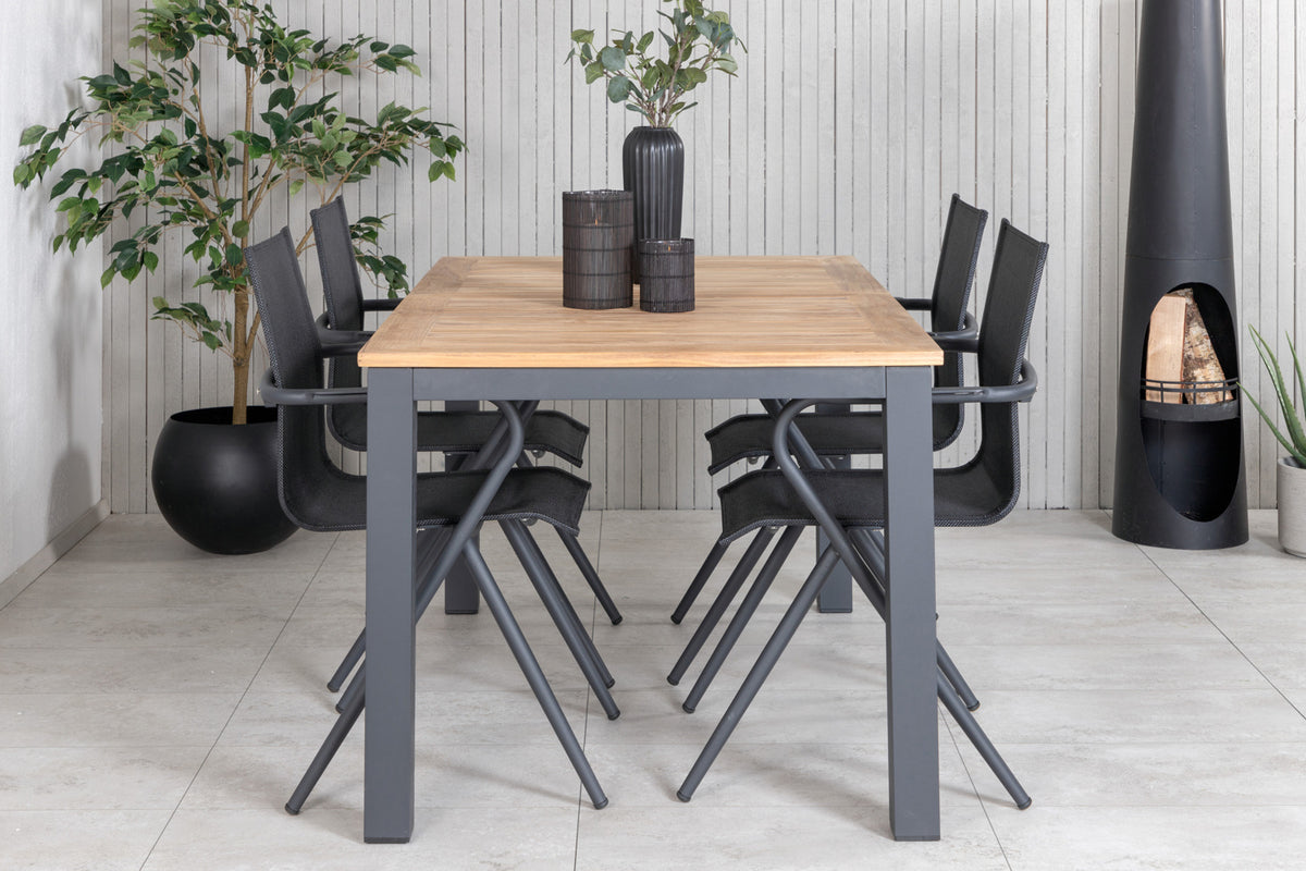 Alina & Panama Spisestole Sort + Spisebord 152x90