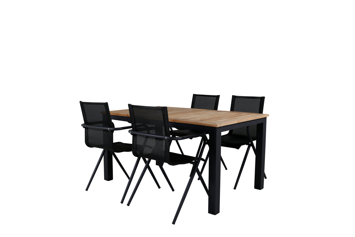 Alina & Panama Spisestole Sort + Spisebord 152x90