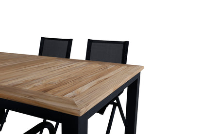 Alina & Panama Spisestole Sort + Spisebord 152x90