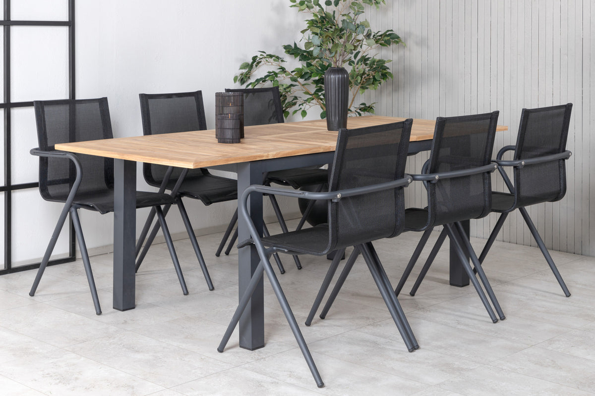 Alina & Panama Spisestole Sort + Spisebord 152x90