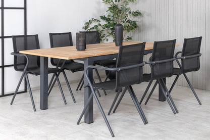 Alina & Panama Spisestole Sort + Spisebord 152x90