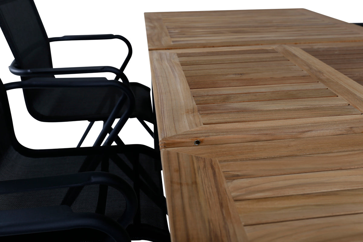 Alina & Panama Spisestole Sort + Spisebord 152x90