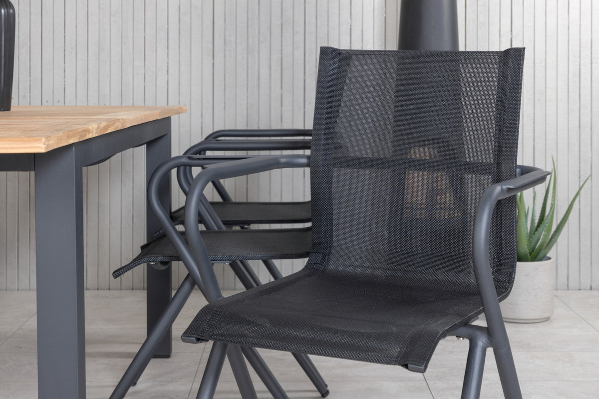 Alina & Panama Spisestole Sort + Spisebord 152x90