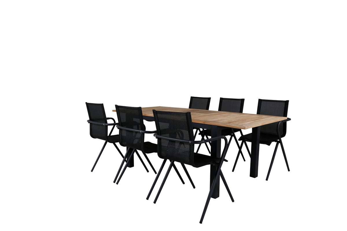 Alina & Panama Spisestole Sort + Spisebord 152x90