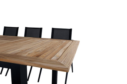 Alina & Panama Spisestole Sort + Spisebord 152x90