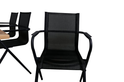 Alina & Panama Spisestole Sort + Spisebord 152x90